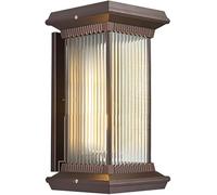 ISCBAFYX Appliques murales Applique Murale Solaire Lanterne extérieure Applique Murale étanche Lampe de Porche Avant Éclairage Mural extérieur avec Verre nervuré (38 cm)