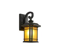 ISCBAFYX Appliques Murales Appliques Carré Extérieur Antique Étanche Antirouille Verre Lanterne Applique Aluminium Métal Luminaire Patio Décor Éclairage Externe -Noir_38 * 45cm (Noir)
