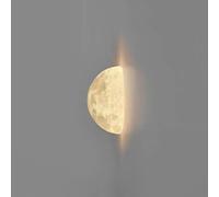 ISCBAFYX Appliques murales Appliques Lumière Demi-Lune LED Applique Murale Dimmable Impression 3D Lune Planète Applique Murale Câblée Chevet (30 cm)