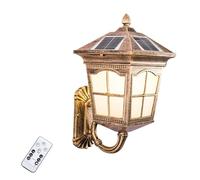 ISCBAFYX Appliques murales Appliques Lumières de Porche Applique Murale extérieure étanche Applique Murale Solaire à LED Lanterne Murale en Aluminium Vintage avec télécommande à intensité Variable