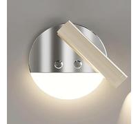 ISCBAFYX Appliques murales Appliques murales en Acrylique 8W LED 3 Couleurs à Gradation Personnalité métallique Chambre à Coucher Applique Murale de Chevet pour Bar Cuisine Couloir (Blanc)