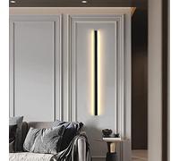 ISCBAFYX Appliques murales Appliques murales LED Applique Murale Longue Bande intérieure en Aluminium Noir décoration de Chevet Photo lumière Salon Fond Applique linéaire Lampe 3000K pour éclairage