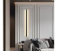 ISCBAFYX Appliques murales Appliques murales LED Applique Murale Longue Bande intérieure en Aluminium Noir décoration de Chevet Photo lumière Salon Fond Applique linéaire Lampe 3000K pour éclairage