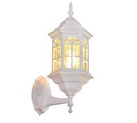 ISCBAFYX Appliques murales Château Blanc rétro Villa Maison Vintage étanche Campagne Ferme Applique Murale Lanterne extérieure Porte Suspension lumière extérieure Applique Murale intérieur extérieur