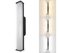 ISCBAFYX Appliques murales extérieures/intérieures, Appliques murales extérieures rectangulaires 3 Couleurs, Lampes murales LED, lumière de Porche de Patio Noir Mat, étanche IP54 pour Couloir,