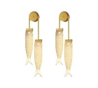 ISCBAFYX Appliques murales Lot de 2 Appliques murales LED de Chevet de Chambre à Coucher, 3 Couleurs à intensité Variable, luminaires muraux LED à Double tête avec Abat-Jour en Acrylique, Lampes