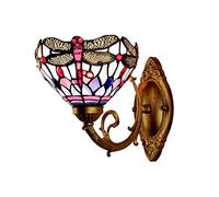 ISCBAFYX Appliques murales rétro créatives Pastorale Libellule/Fleur Lampe Chambre Salle à Manger Balcon escalier allée Applique Murale