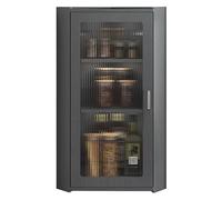 ISCBAFYX Armoire Murale d'angle pour Cuisine, éère à épices, Grille de Rangement Multi-unités, Garde-Manger Mural au-Dessus des Toilettes, Salle de Bain (Grigio, 30 x 30 x 70 cm)