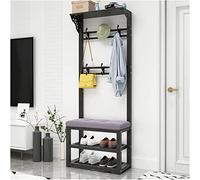 ISCBAFYX Banc rembourré élégant Noir/Gris avec éère à Chaussures 2 éères - Parfait pour décorer Le Salon la Chambre, idéal pour Les Chaussures Accessoires - 100 cm
