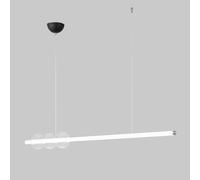 ISCBAFYX Barre Lumineuse Suspendue à LED avec Globe en Verre pour Salle à Manger, îlot de Cuisine Table de Billard, Blanc Minimaliste, luminaire de Plafond, Magasin de luminaires Suspendus linéaires