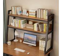 ISCBAFYX Bibliothèque de Bureau - Organiseur de Rangement en métal à 2 Niveaux pour Bureau d'ordinateur, présentoir de comptoir pour Bureau, Maison, Cuisine Balcon