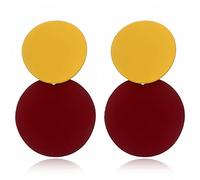 ISCBAFYX Bijoux Boucles d'oreilles en Argent pour Femmes, Marque Populaire de Couleur Bonbon, Boucles d'oreilles Doubles Rondes au Japon en Corée du Sud, Cadeaux Brincos pour Petite Amie,