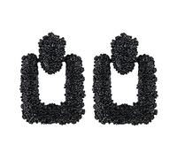 ISCBAFYX Bijoux Femmes Boucles d'oreilles en Argent, Grandes Boucles d'oreilles Couleur Or Rose Boucles d'oreilles géométriques pour Femmes Or Rouge Noir Couleur Brincos Boucle