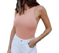 ISCBAFYX Body Gainant pour Femme, String, débardeur, Justaucorps, col Rond, Dos Nageur, Boutons-Pression