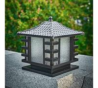 ISCBAFYX Borne Lumineuse Extérieure Chinois Extérieur Verre Extérieur Maison Porche Patio Extérieur Étanche Colonne Lampe Maison Pelouse Arrière-Cour Allée Arrière-Cour Post Lanterne