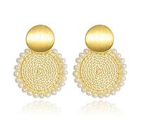 ISCBAFYX Boucle d'oreille Boucles d'oreilles exagérées Femme Haut Sens du rétro Sauvage Baroque Boucle d'oreille tempérament Attrape-rêves Boucles d'oreilles Cristal Perle Boucle