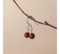 ISCBAFYX Boucles d'oreilles Pendantes en Argent 925 avec Perles Rondes en Pierre de Cinna