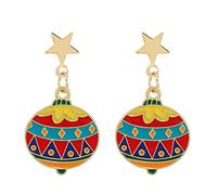 ISCBAFYX Boucles d'oreilles Père Noël Arbre De Noël Bonhomme De Neige Étoile Boucles d'oreilles pour Les Femmes Une Variété De Couleurs À Choisir Parmi Un Usage Quotidien Cadeaux Créatifs