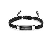 ISCBAFYX Bracelet d'urne de crémation réglable pour Cendres pour Un être Cher, Toujours dans Mon Coeur Bracelet d'urne tressé Bijoux Souvenir pour Femmes Hommes