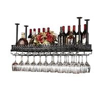 ISCBAFYX Casier à Bouteilles de vin en métal Support en Verre Rangement élégant pour Restaurant ou café Vaisselle Bar Flottant Décor de Plafond Éère Cuisines Piè décorative Vintage