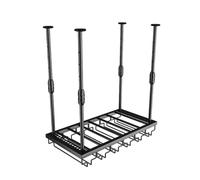 ISCBAFYX Casier à vin de Plafond, éères suspendues de Cuisine à 2 Niveaux, éère de Rangement pour Alcool de Bar en Fer Industriel - Longueur Largeur réglables, pour comptoirs/Restaurants avec