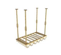 ISCBAFYX Casier à vin de Plafond, éères suspendues de Cuisine à 2 Niveaux, éère de Rangement pour Alcool de Bar en Fer Industriel - Longueur Largeur réglables, pour comptoirs/Restaurants avec