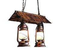 ISCBAFYX Chandelier de Fer créatif Traditionnel Chandelier rétro Kérosène Lantern Verre Plafond Plafond Lights Farmhouse Restaurant Inn Room Dining Room E27 Lampe Arrive