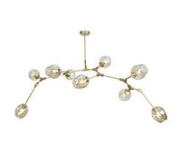 ISCBAFYX Chandelier post-moderne traditionnel Nordique Créatif Multi-Head Hotel Restaurant Bar Décoration Personnalité Sand Verre Verre maître de la lampe E27 Porte-lampe Edison Tree Branches Fixtures