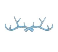 ISCBAFYX Cintre Multiple en Bois de cerf - Crochet Mural en métal Finition Antique - Porte-clés Vintage en Fonte - Présentoir à Bijoux - Cintre de Cabine Rustique (Blanc) - Cintre en métal (Bleu)