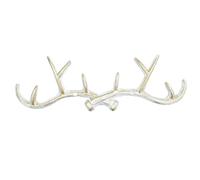 ISCBAFYX Cintre Multiple en Bois de cerf, Crochet Mural, Finition Antique, Cintre en métal, Porte-clés Vintage en Fonte, présentoir à Bijoux, Cintre de Cabine Rustique (Blanc) Cintre en métal (Blanc)