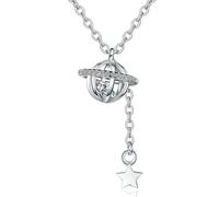 ISCBAFYX Collier avec Pendentif planète Cosmique et étoile pour Femmes, Ras du Cou de Luxe