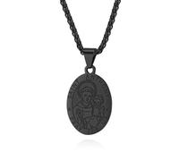 ISCBAFYX Collier médaillon d'ange Gardien Vintage, Bijoux Unisexe en Acier, Symbole de Foi Religieuse, Cadeau pour Hommes et Femmes, Cadeau de Vacances