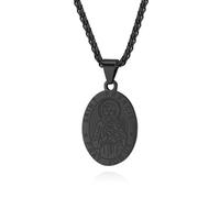 ISCBAFYX Collier médaillon d'ange Gardien Vintage, Bijoux Unisexe en Acier, Symbole de Foi Religieuse, Cadeau pour Hommes et Femmes, Cadeau de Vacances