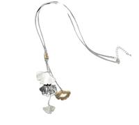 ISCBAFYX Collier Pendentif chaîne Hommes Femmes Bijoux Bijoux Long Collier pour Femmes Vintage Ginkgo biloba quitte Les Accessoires