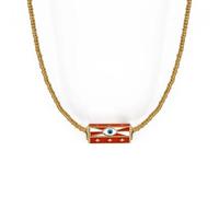 ISCBAFYX Collier Pendentif chaîne Hommes Femmes Bijoux Bleu Mal œil Pendant Collier Perle colorée