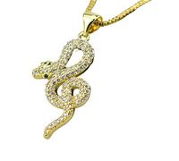 ISCBAFYX Collier Serpent rempli d'or 14 carats pour Femmes Hommes, Boucles d'oreilles Classiques en Forme d'animal, Cristal Multicolore, Style Minimaliste - Ras du Cou, réputation