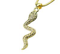 ISCBAFYX Collier Serpent rempli d'or 14 carats pour Femmes Hommes, Boucles d'oreilles Classiques en Forme d'animal, Cristal Multicolore, Style Minimaliste - Ras du Cou, réputation