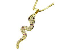 ISCBAFYX Collier Serpent rempli d'or 14 carats pour Femmes Hommes, Boucles d'oreilles Classiques en Forme d'animal, Cristal Multicolore, Style Minimaliste - Ras du Cou, réputation