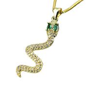 ISCBAFYX Collier Serpent rempli d'or 14 carats pour Femmes Hommes, Boucles d'oreilles Classiques en Forme d'animal, Cristal Multicolore, Style Minimaliste - Ras du Cou, réputation