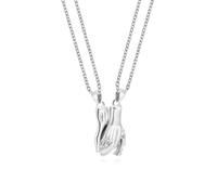 ISCBAFYX Collier Tendance Pendante Chain Hommes Femmes Bijoux Couples Pendants Collier pour Femmes Men A réglable Géométrique Palme Pendant Main dans la Main