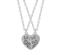 ISCBAFYX Collier Tendance pendante chaîne Hommes Femmes Bijoux 2 pièces collace Coeur en Forme de Lettre sculptée Pendentif Hommes et Femmes