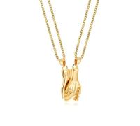ISCBAFYX Collier Tendance pendante chaîne Hommes Femmes Bijoux Couples Collier Pendentif pour Femmes Hommes ajusté Le Pendentif de Palmier géométrique Main dans la Main présente