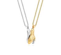 ISCBAFYX Collier Tendance pendante chaîne Hommes Femmes Bijoux Couples Pendants Collier pour Femmes Hommes a réglable Le Pendentif de Palmier géométrique Main dans la Main présente Le sliverandsliver