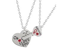 ISCBAFYX Collier Tendance Pendentif chaîne Hommes Femmes Bijoux 2 pièces/Ensemble d'amour Collier Collier Key Pendentif Pendre Centant Les Hommes et Les Femmes