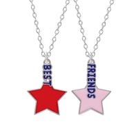 ISCBAFYX Collier Tendance Pendentif chaîne Hommes Femmes Bijoux 2 pièces Set Hommes et Femmes Collier Red Pink Pendant Fashion Valentin de la Saint-Valentin