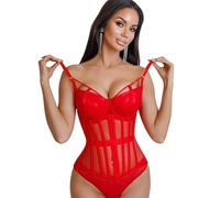 ISCBAFYX Corset en Maille pour Femme - Corset sous Le Buste à Lacets - Serre-Taille Shapewear - Corps