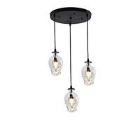 ISCBAFYX Créativité Crâne E14 Industriel Bouteille de Vin Suspension Noir Fer Forgé 3 Lumières Plafonnier pour Restaurant Cuisine Île Temps de Suspension