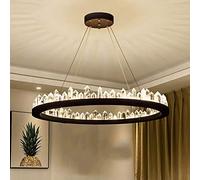 ISCBAFYX Crystal Chandelier Post Moderne Nordic Light Luxury Round Designer Ring Living Dining Room Creative Personalité Éclairage de Chambre à Coucher: 40 cm