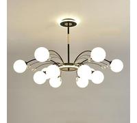 ISCBAFYX E27 de Haricot Magique en Cristal créatif Scandinave, moléculaire, luminaire, pour l'éclairage du Salon, de la Salle à Manger, de la Chambre à Coucher, du Hall d'étude,Noir,12 têtes