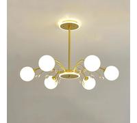 ISCBAFYX E27 de Haricot Magique en Cristal créatif Scandinave, moléculaire, luminaire, pour l'éclairage du Salon, de la Salle à Manger, de la Salle d'étude,d'or,6 têtes